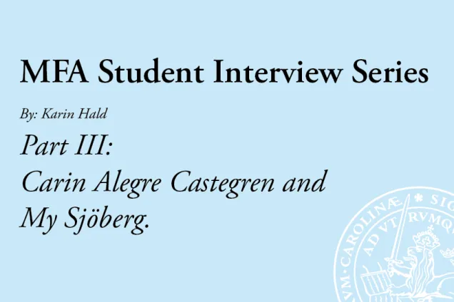 Blue background with black text. Picture. 